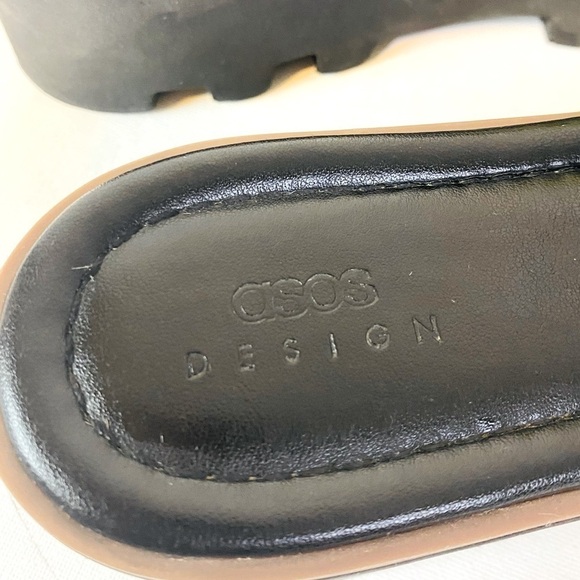 ASOS Design Type Premium Leather Lime Green Flatform Mules Size 8 - Picture 9 of 11